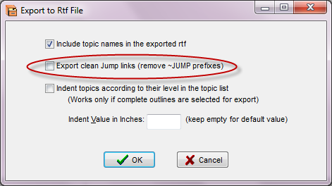 export clean links in rtf